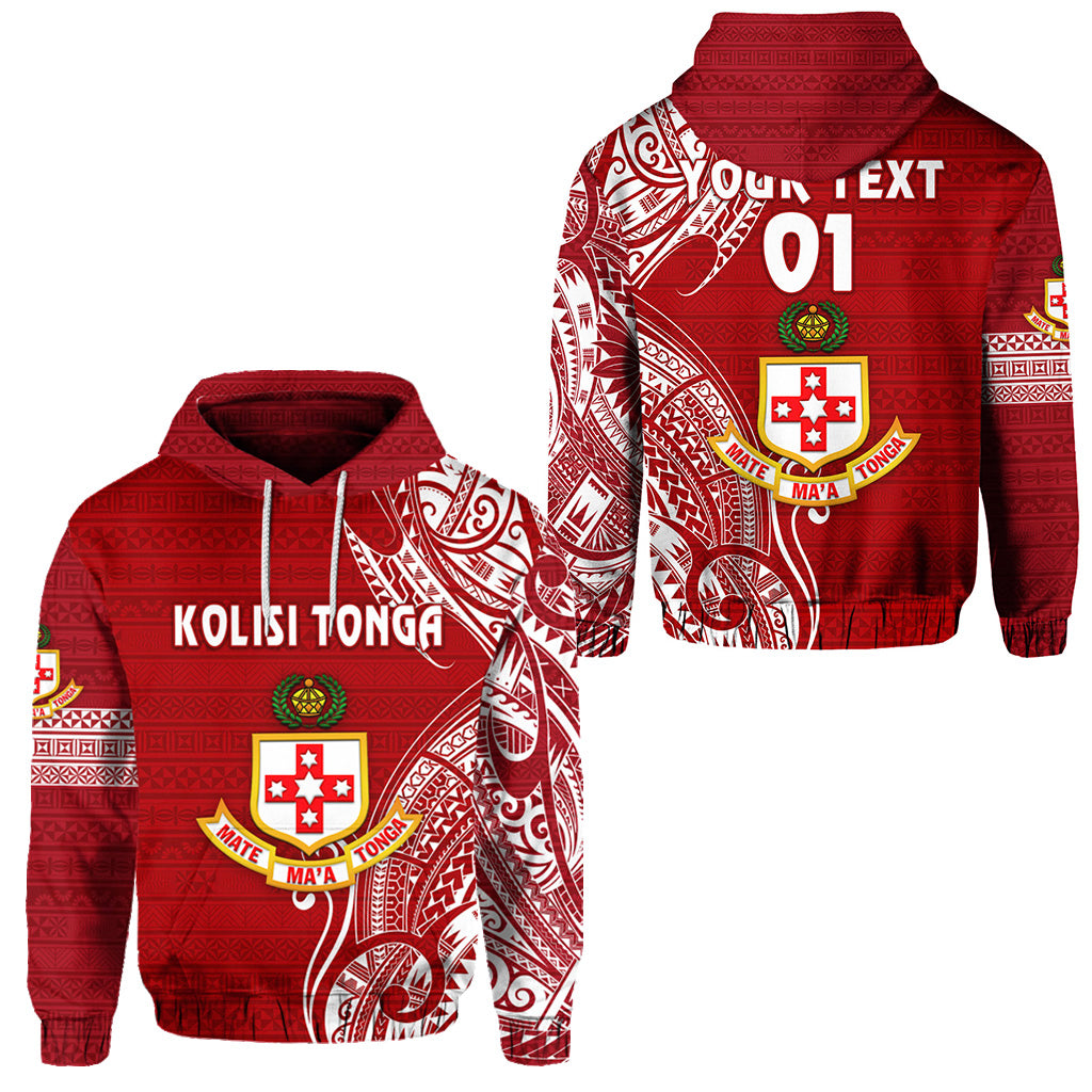 Custom Kolisi Tonga Mate Maa Tonga Hoodie Original, Custom Text and Number LT8 Unisex Red - Polynesian Pride