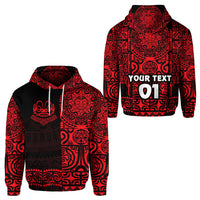 Custom Marquesas Islands Hoodie Marquesan Tattoo Unique Style Red LT8 - Polynesian Pride