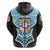 Custom Fiji Tapa Rugby Zip Hoodie Armor Style Black - Polynesian Pride