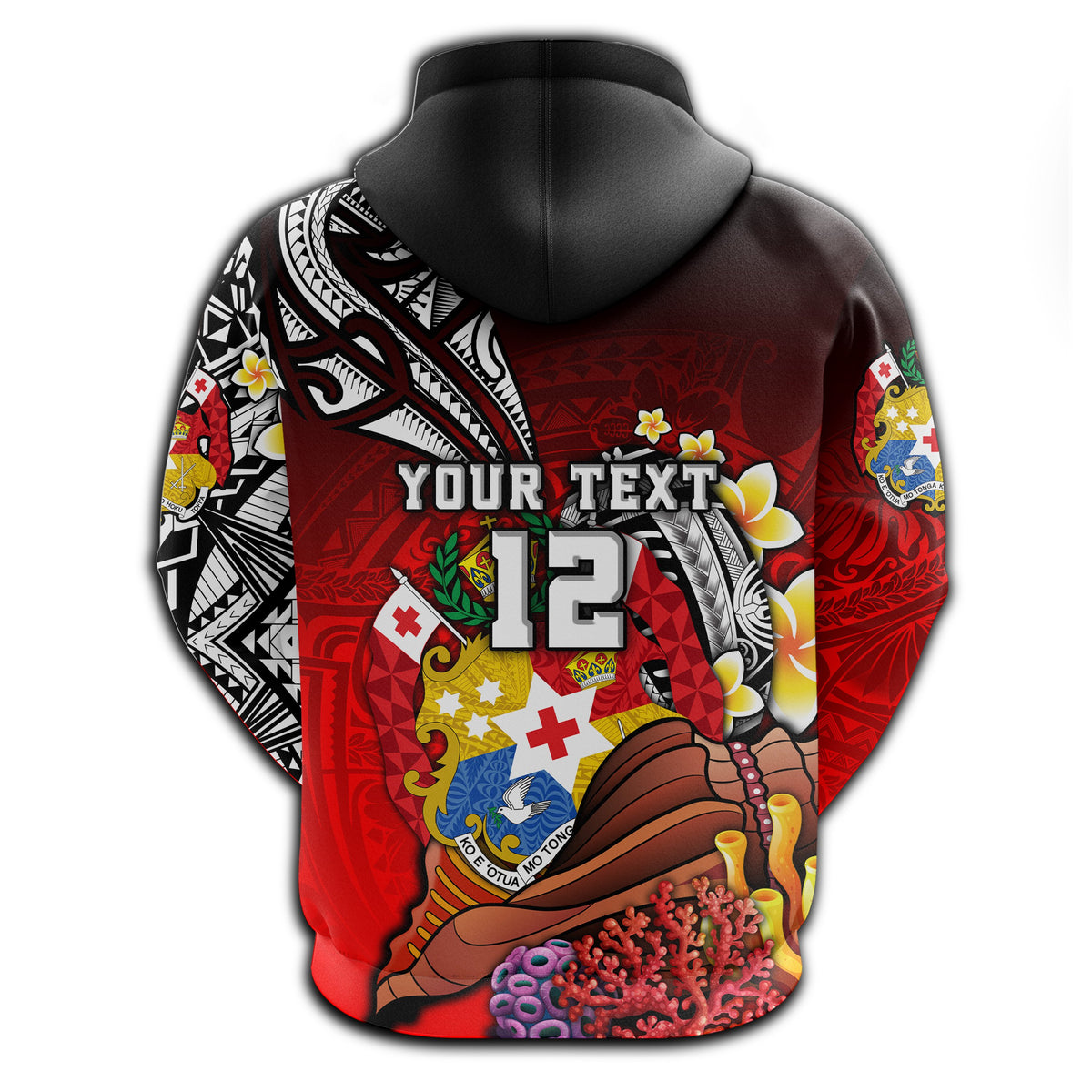 Custom Tonga Rugby Zip Hoodie Polynesian Ocean World Style - Polynesian Pride