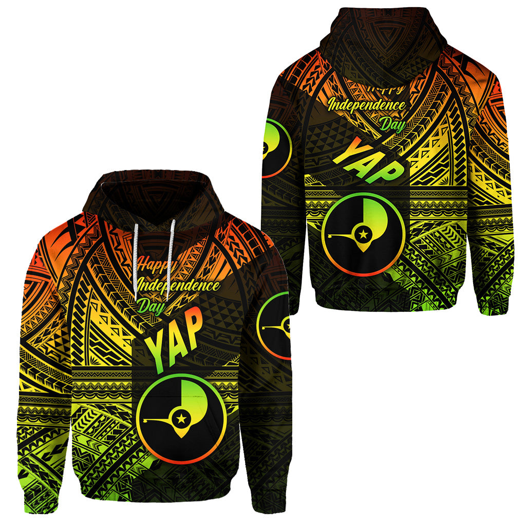 FSM Yap Hoodie Happy Independence Day Original Vibes Reggae LT8 Unisex Reggae - Polynesian Pride