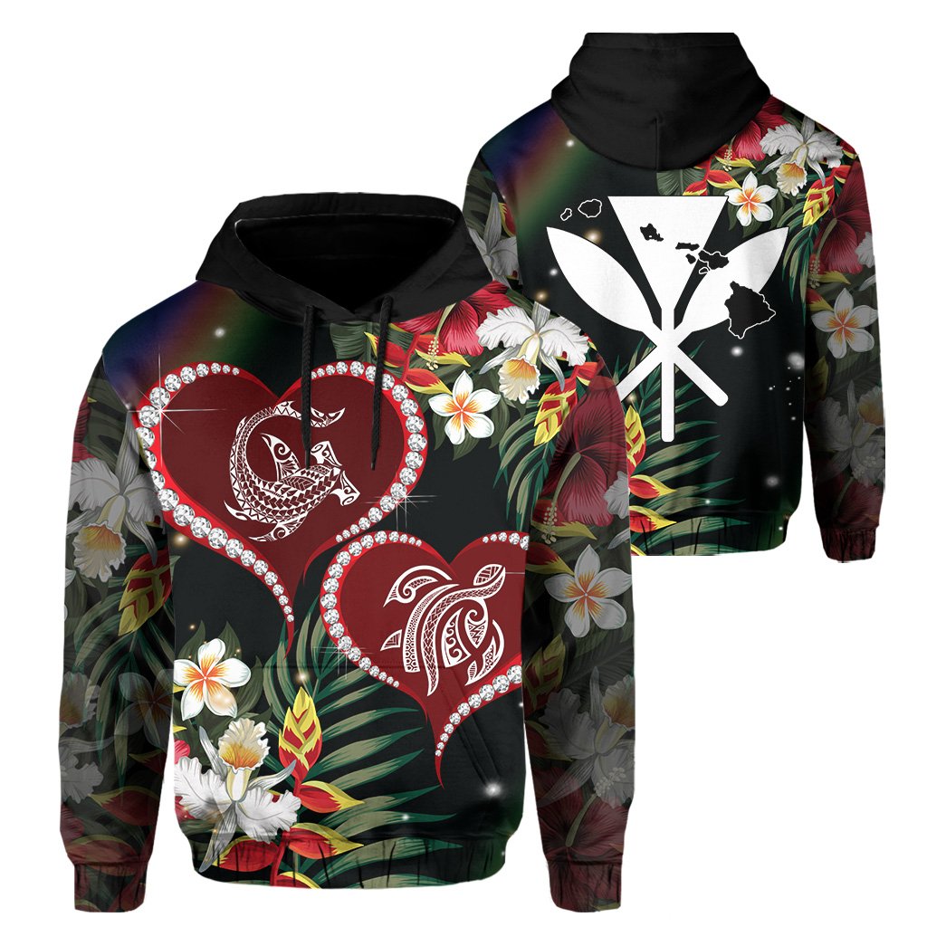 Hawaii Mate Tropical Hoodie Pearl Style Unisex Red - Polynesian Pride