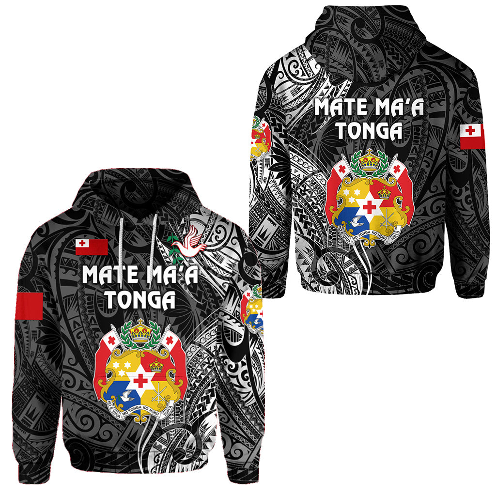 Tonga Coat of Arms Hoodie Simple Vibes Black LT8 Unisex Black - Polynesian Pride