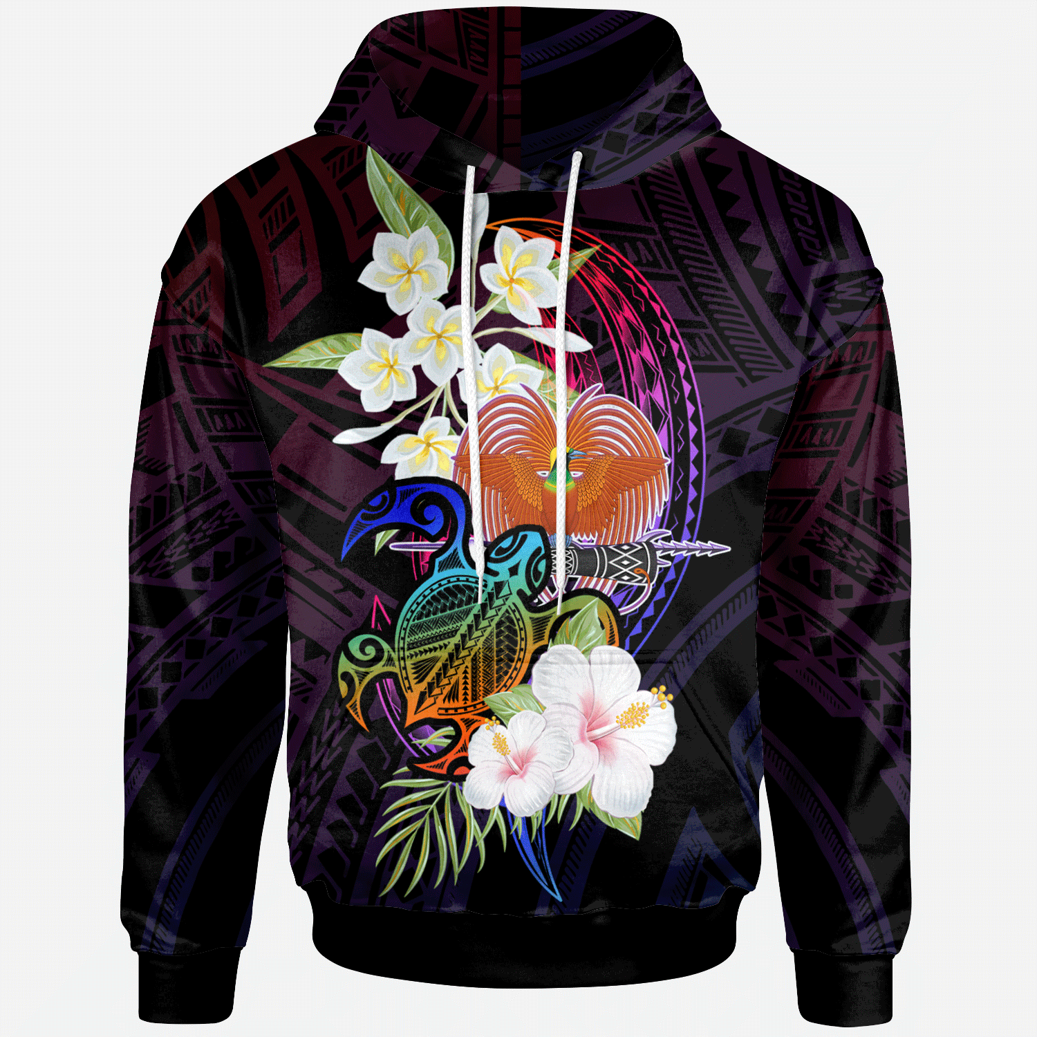 Papua New Guinea Hoodie Nature Style Unisex Black - Polynesian Pride