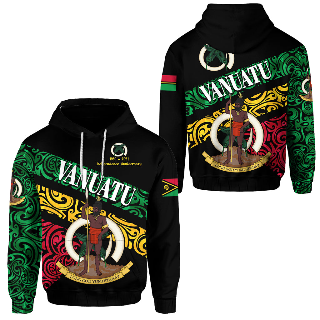 Vanuatu Special Independence Anniversary Hoodie Sporty Style LT8 Unisex Black - Polynesian Pride