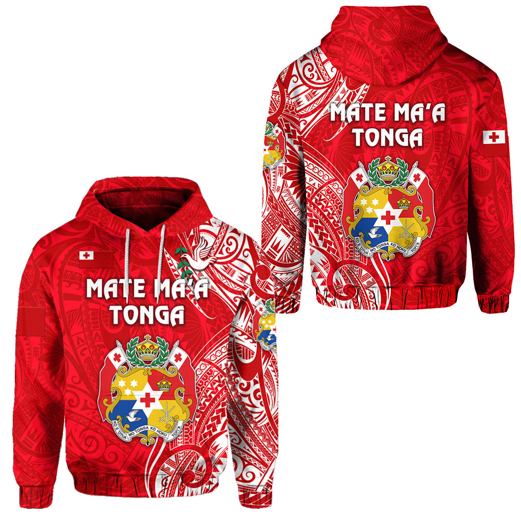 Tonga Coat of Arms Hoodie Simple Vibes Bright Red LT8 Unisex Red - Polynesian Pride