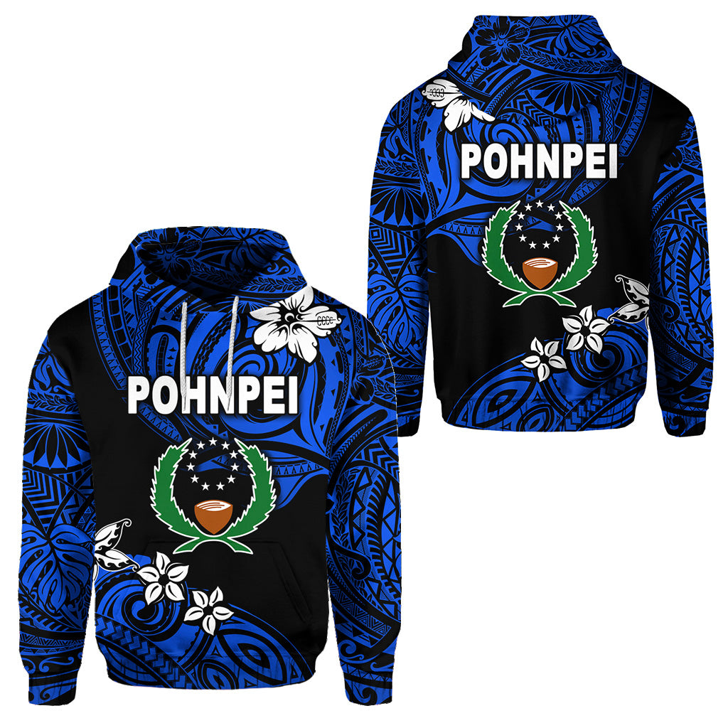 FSM Pohnpei Hoodie Unique Vibes Blue LT8 Unisex Blue - Polynesian Pride