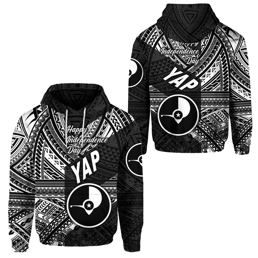 FSM Yap Hoodie Happy Independence Day Original Vibes Black LT8 Unisex Black - Polynesian Pride