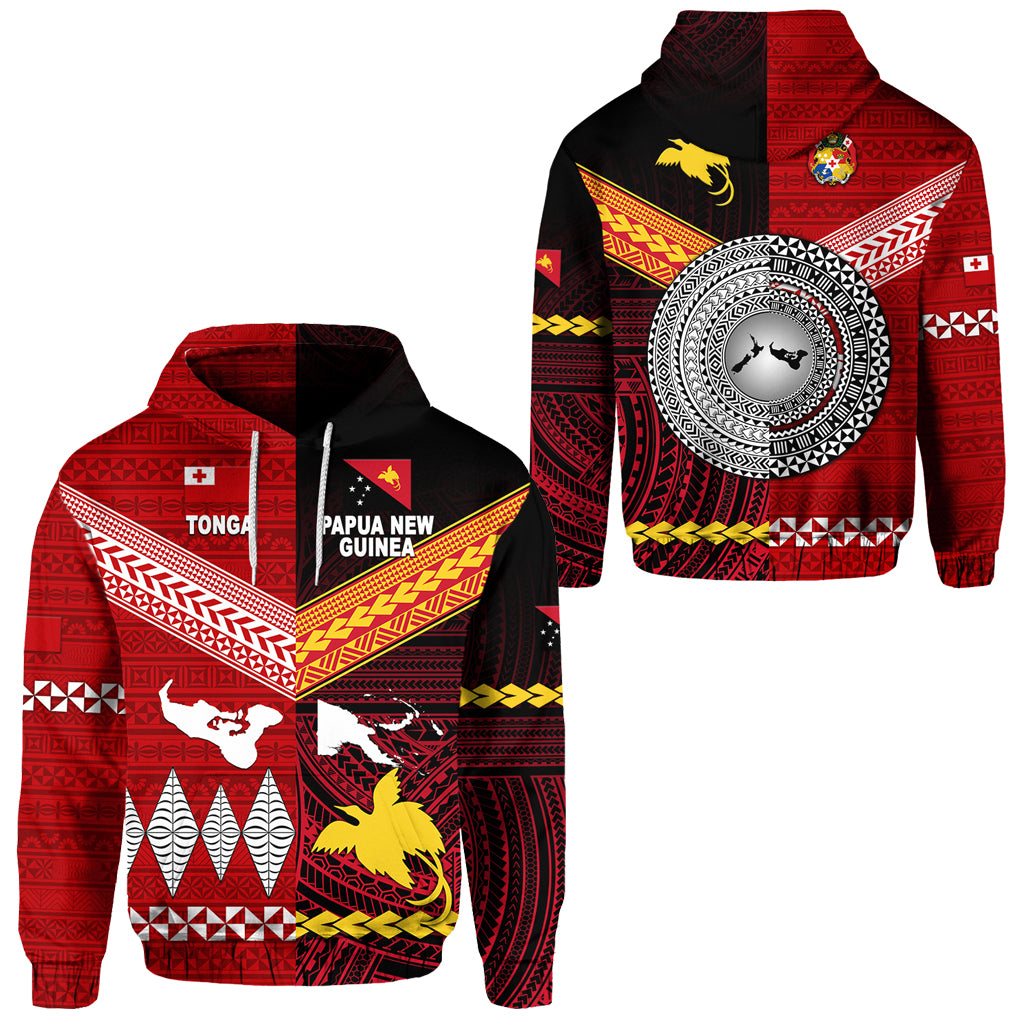 Papua New Guinea Tonga Hoodie Polynesian Together Red LT8 Unisex Red - Polynesian Pride