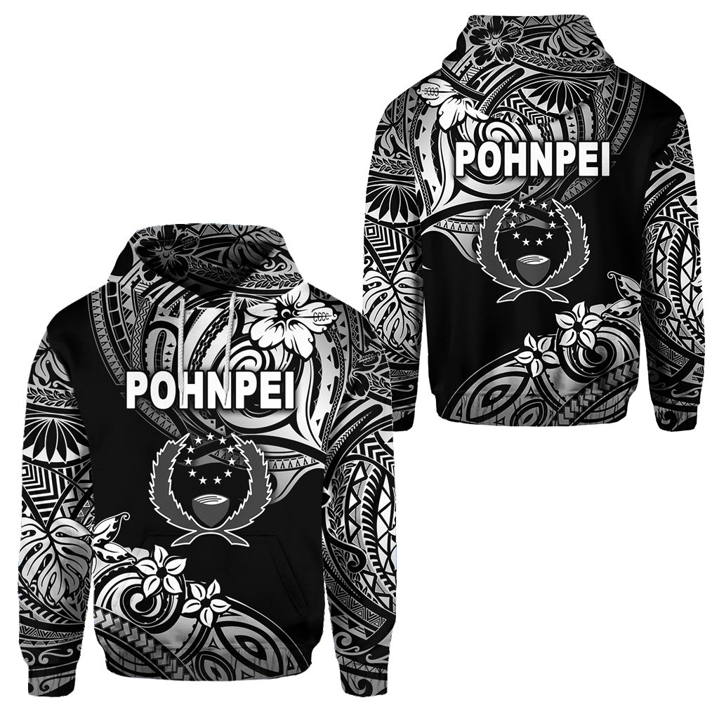 FSM Pohnpei Hoodie Unique Vibes Black LT8 Unisex Black - Polynesian Pride