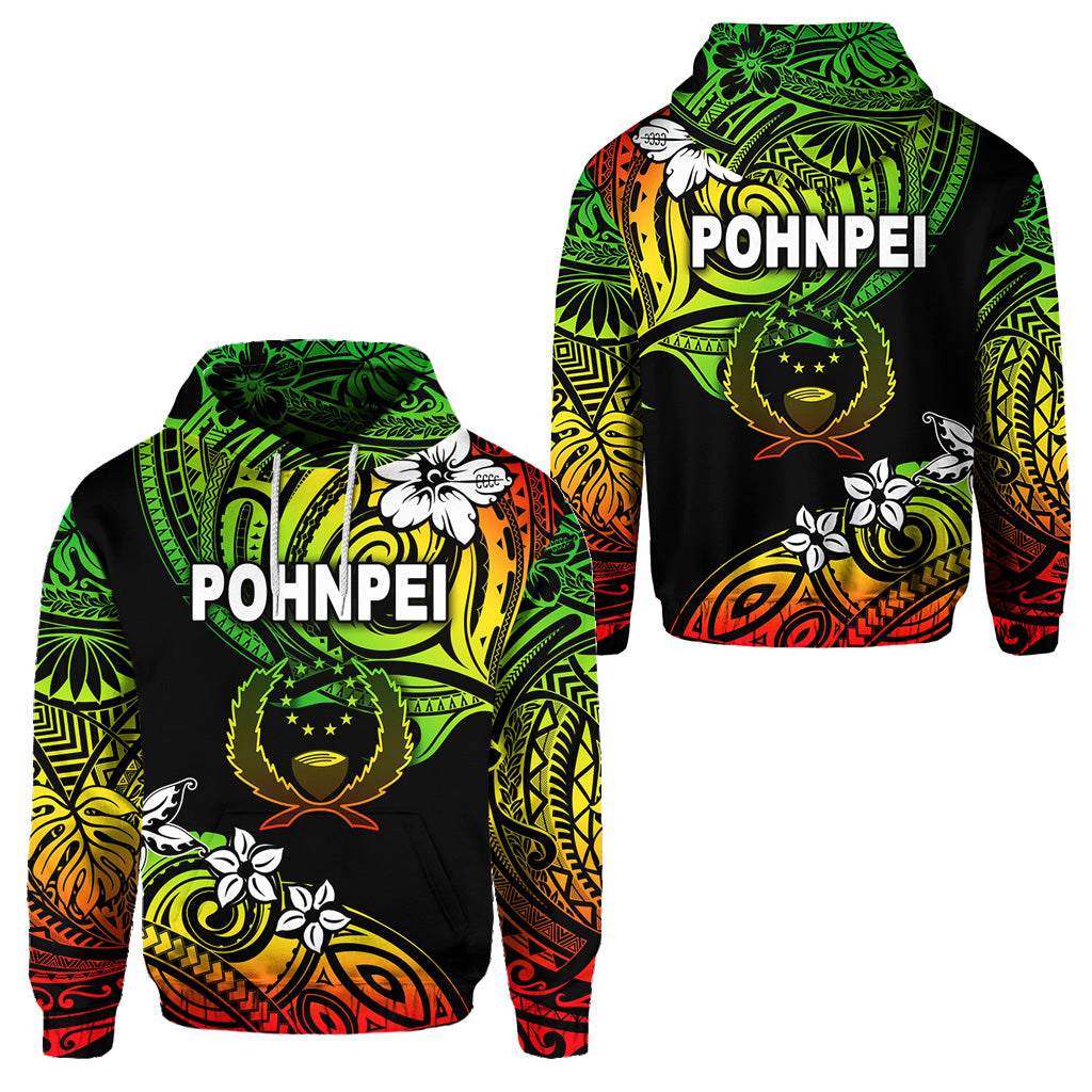 FSM Pohnpei Hoodie Unique Vibes Reggae LT8 Unisex Reggae - Polynesian Pride