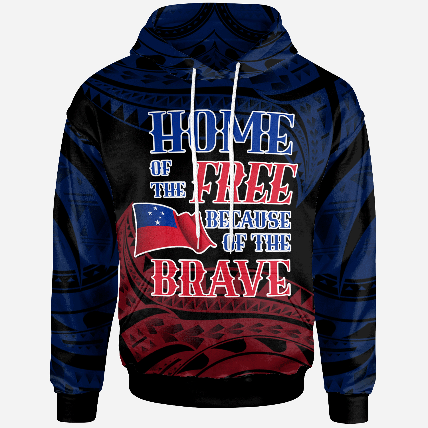 Samoa Hoodie Polynesian Patterns Home Style Unisex Blue - Polynesian Pride