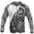 Hawaii Coat of Arms Polynesian Hoodie Tatoo Style White - Polynesian Pride