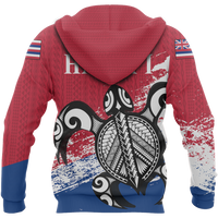 Hawaii Honu Hoodie Hawaii Flag Seal Special Version A02 - Polynesian Pride