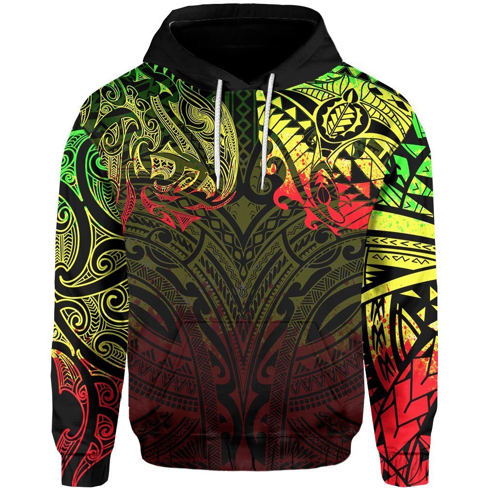 New Zealand Hoodie, Maori Polynesian Tattoo Reggage Unisex Art - Polynesian Pride