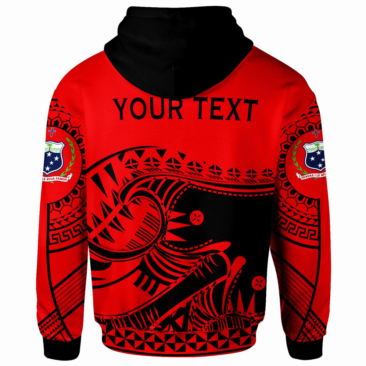 Samoa Custom Hoodie Dynamic Sport Style Red Black Color - Polynesian Pride
