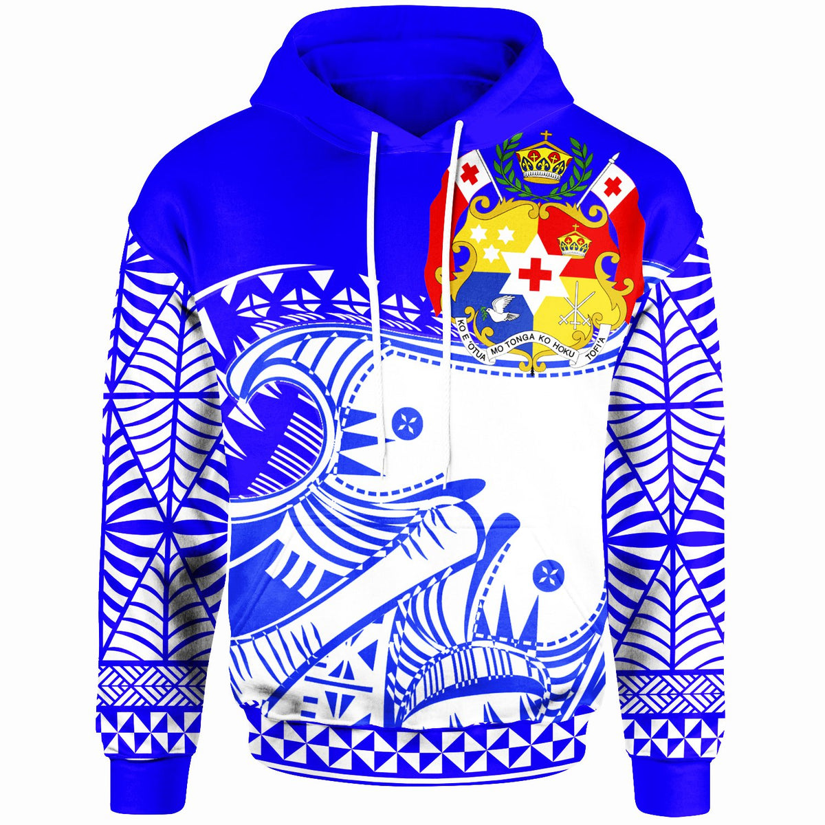 Tonga Custom Hoodie Youthful Dynamic Style Blue Neon Color Unisex Blue - Polynesian Pride