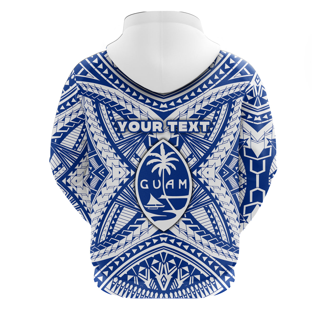 Custom Guam Rugby Zip Hoodie Polynesian Patterns Blue LT16 - Polynesian Pride