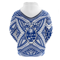 Custom Guam Rugby Zip Hoodie Polynesian Patterns Blue LT16 - Polynesian Pride