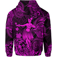 Hawaii Hula Girl Polynesian Hoodie Unique Style Pink LT8 - Polynesian Pride