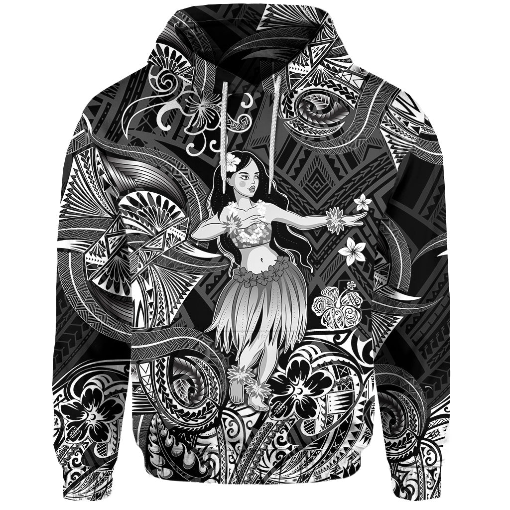 Custom Hawaii Hula Girl Polynesian Hoodie Unique Style Black LT8 - Polynesian Pride