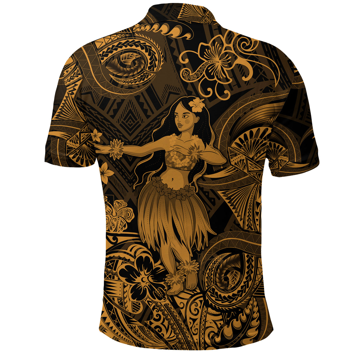 Hawaii Hula Girl Polynesian Polo Shirt Unique Style Gold LT8 - Polynesian Pride