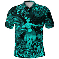 Hawaii Hula Girl Polynesian Polo Shirt Unique Style Turquoise LT8 - Polynesian Pride