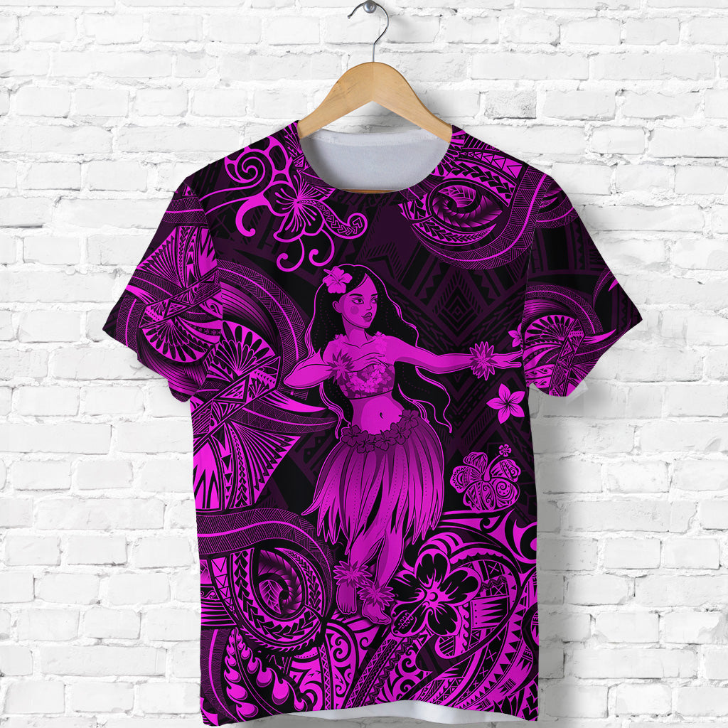 Hawaii Hula Girl Polynesian T Shirt Unique Style Pink LT8 - Polynesian Pride