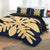 Hawaiian Royal Pattern Quilt Bed Set - Indigo - D1 Style - AH - Polynesian Pride