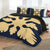 Hawaiian Royal Pattern Quilt Bed Set - Indigo - B1 Style - AH - Polynesian Pride