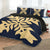 Hawaiian Royal Pattern Quilt Bed Set - Indigo - E2 Style - AH - Polynesian Pride