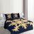 Hawaiian Royal Pattern Quilt Bed Set - Indigo - F2 Style - AH - Polynesian Pride