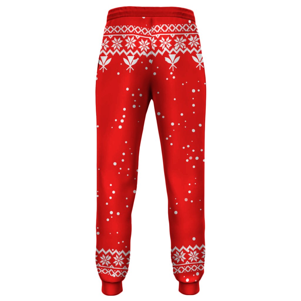 Hawaiian Santa Claus Mele Kalikimaka Joggers - Red - Farah Style - AH - Polynesian Pride