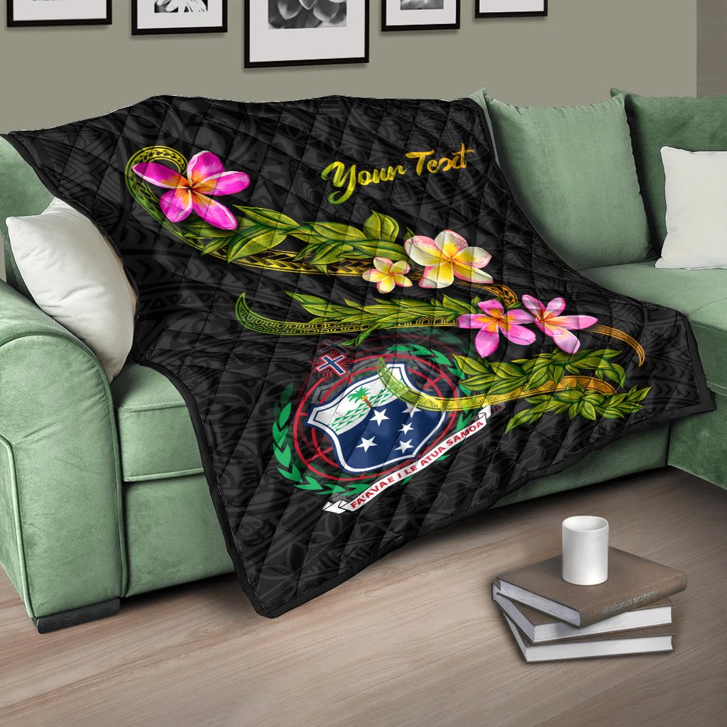 Samoa Polynesian Custom Personalised Quilt - Plumeria Tribal - Polynesian Pride