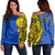 (Personalised) Hawaii - Kaiser High Tribal Kakau Women's Off Shoulder Sweatshirt AH Blue - Polynesian Pride