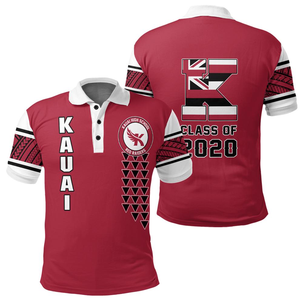 Custom Hawaii Polo Shirt Kauai High Custom Your Class Polo Shirt Unisex Red - Polynesian Pride