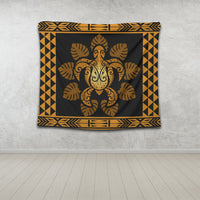 Hawaii - Tribe Turtle Tapestry AH Wall Tapestry Brown - Polynesian Pride