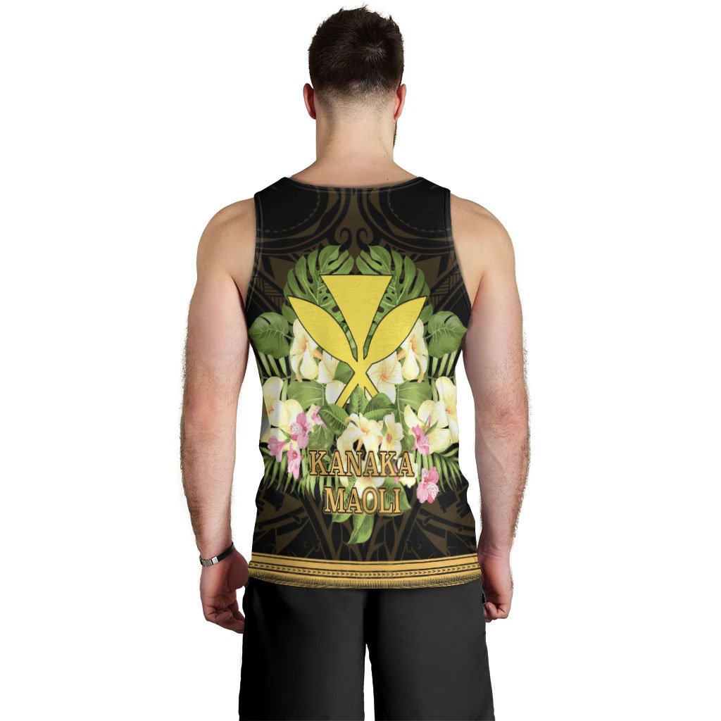 Hawaii Kanaka Maoli Men's Tank Top - Polynesian Gold Patterns Collection - Polynesian Pride