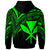 Hawaii Kanaka Maoli Zip Hoodie Green Color Cross Style - Polynesian Pride