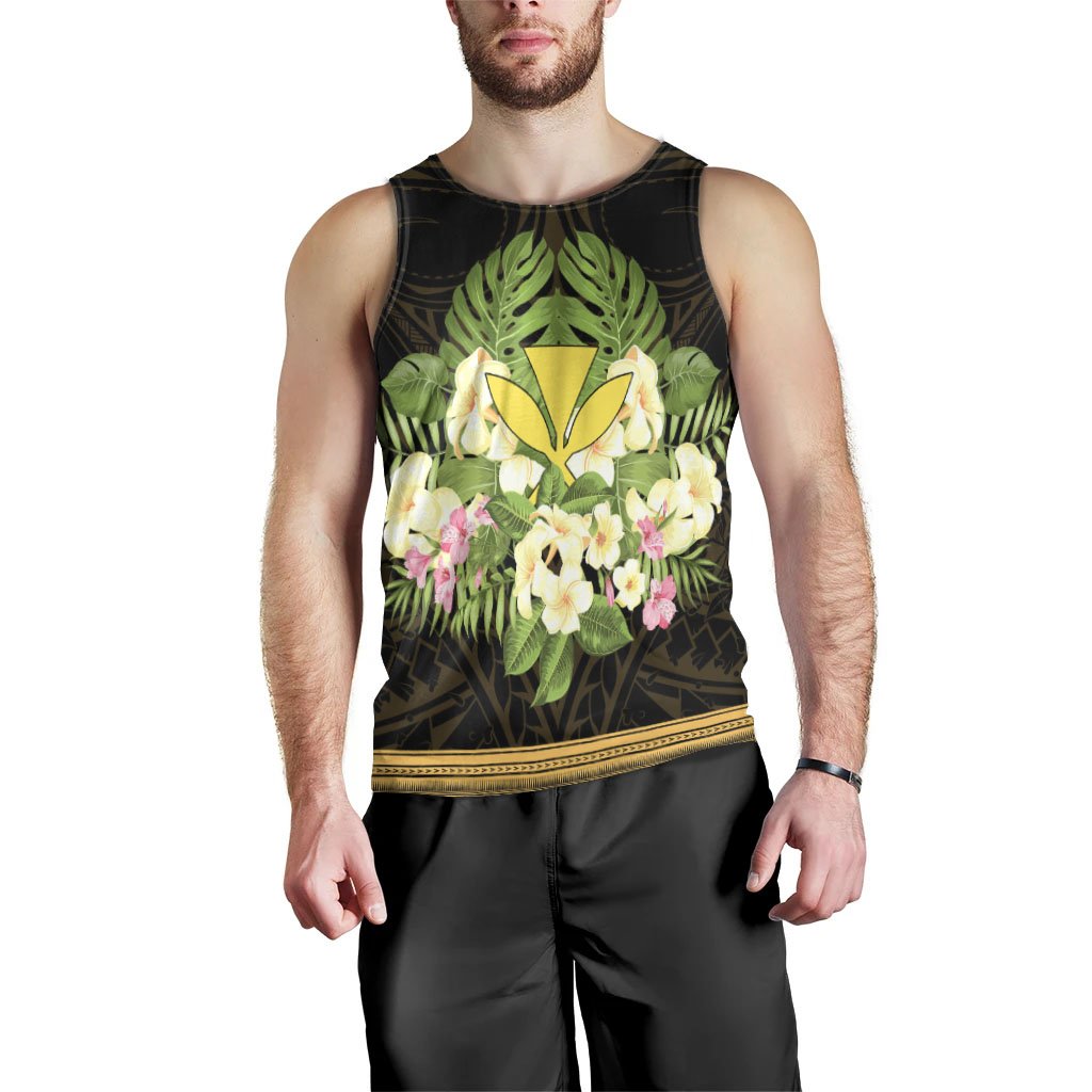 Hawaii Kanaka Maoli Men's Tank Top - Polynesian Gold Patterns Collection - Polynesian Pride