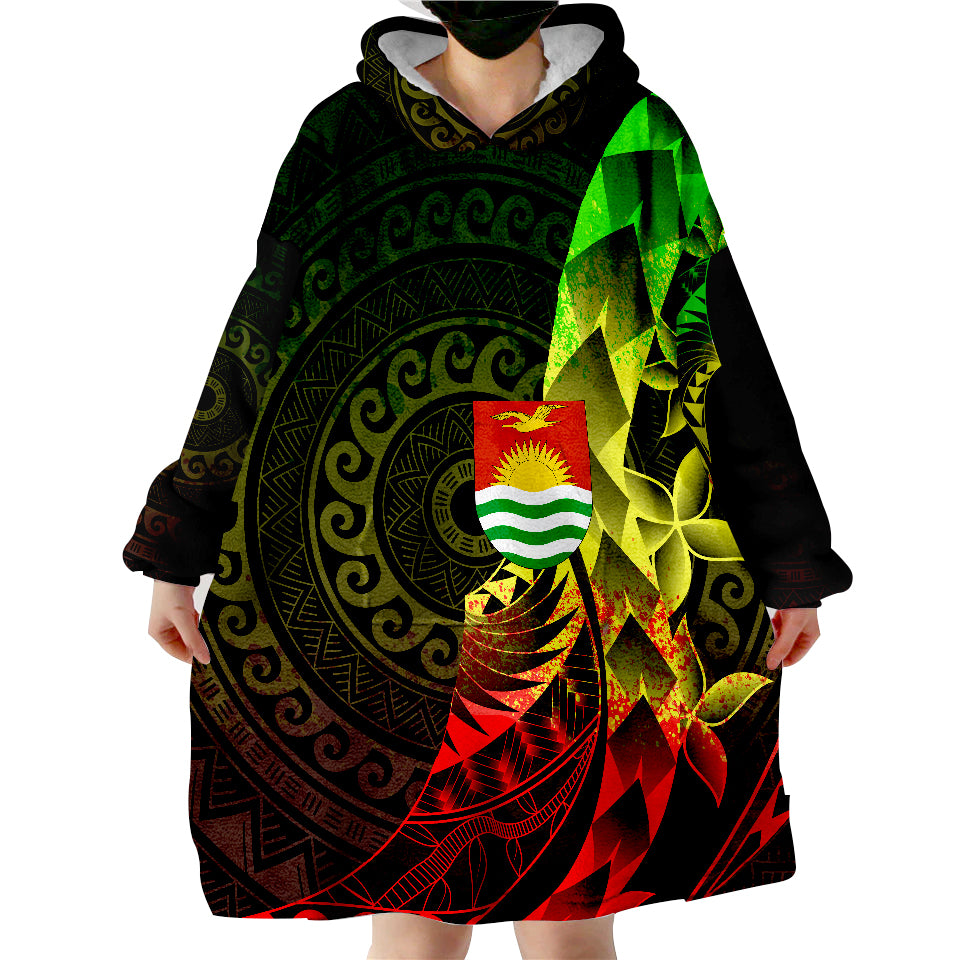 Kiribati Polynesian Pattern Style Reggae Color Wearable Blanket Hoodie LT9 - Polynesian Pride
