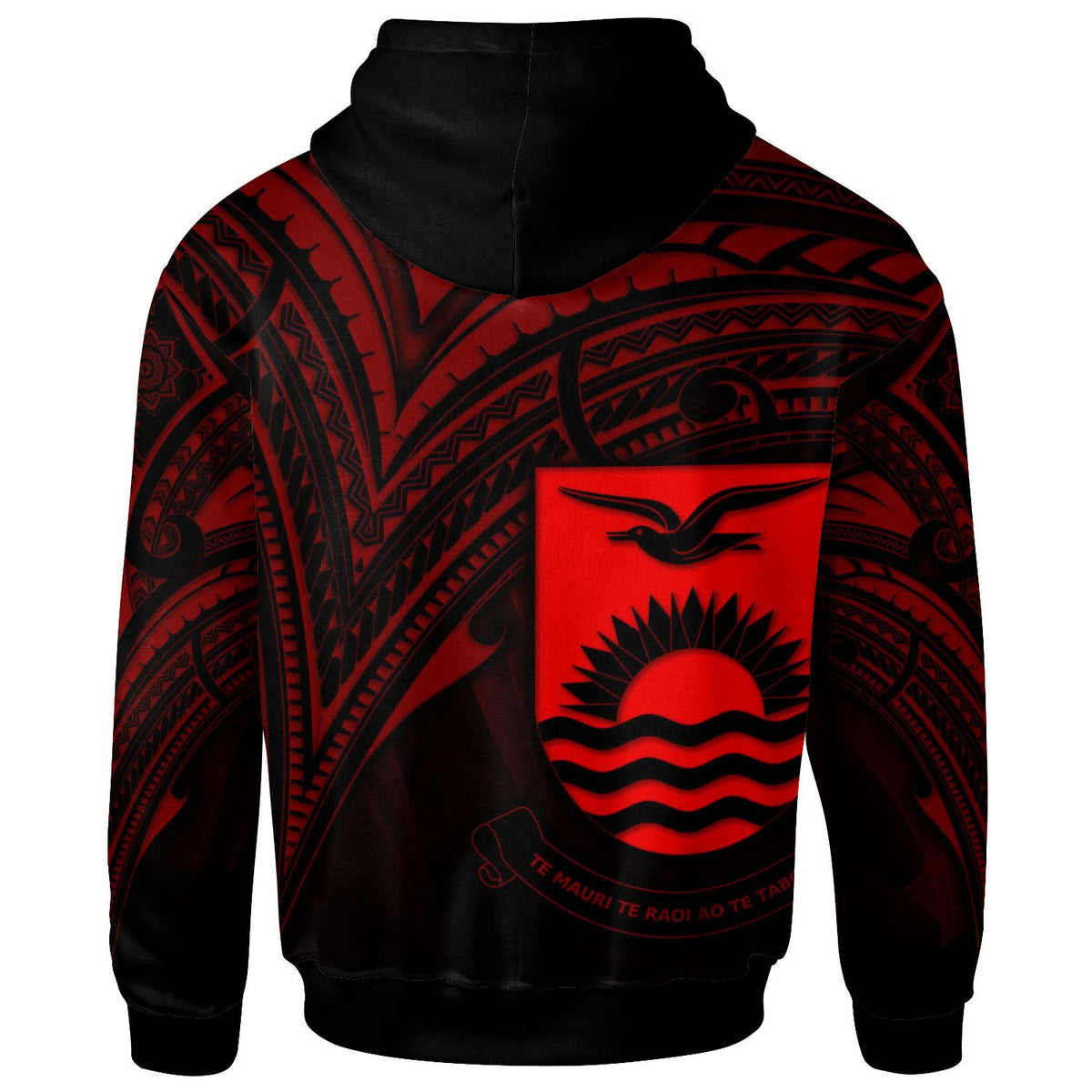 Kiribati Zip Hoodie Red Color Cross Style - Polynesian Pride