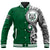 (Personalized) Hawaii Baseball Jacket - Konawaena High Tribal Kakau Baseball Jacket - AH Unisex Green - Polynesian Pride