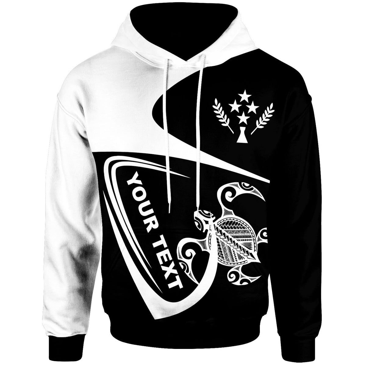 Kosrae Custom Hoodie Street Style Black - Polynesian Pride