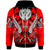 Kosrae Zip Hoodie Tribal Sun Tattoo Red Color Unisex Red - Polynesian Pride