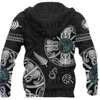 New Zealand Aotearoa Zip Hoodie, Maori Mangopare Paua Shell Zipper Hoodie - Polynesian Pride