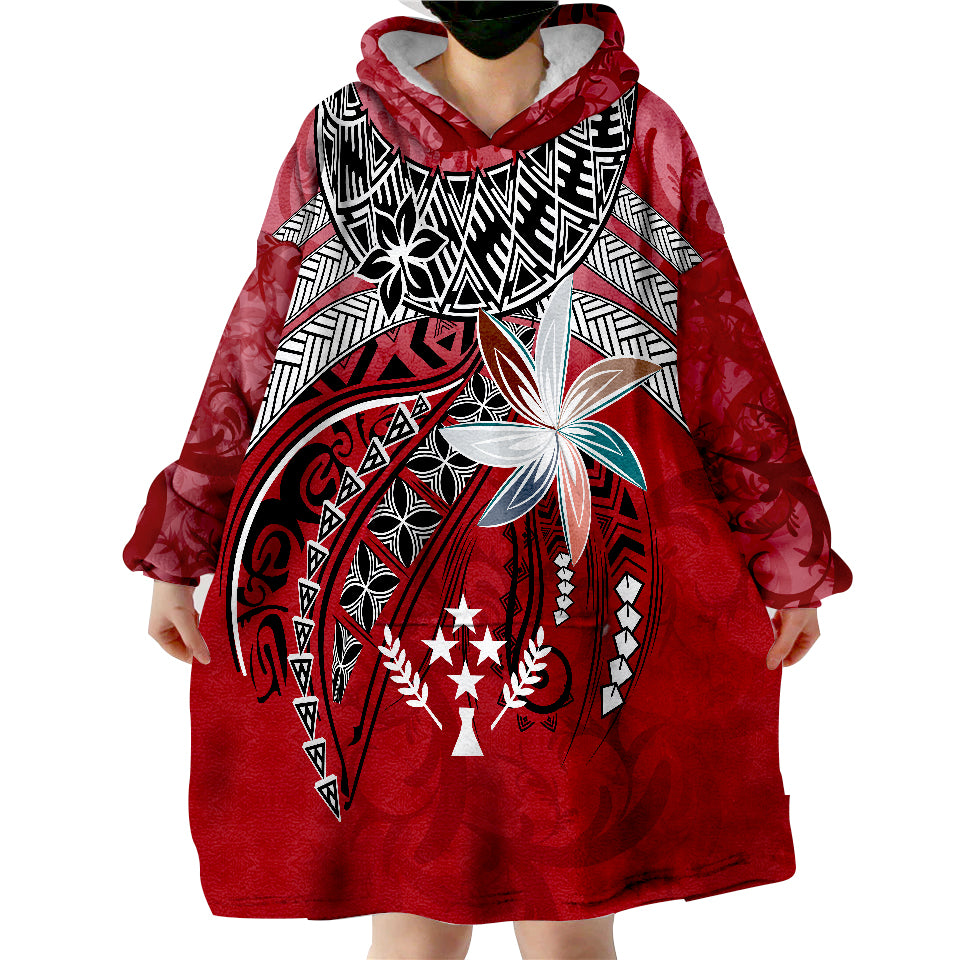 Kosrae Fanciful Forest Red Color Wearable Blanket Hoodie LT9 - Polynesian Pride