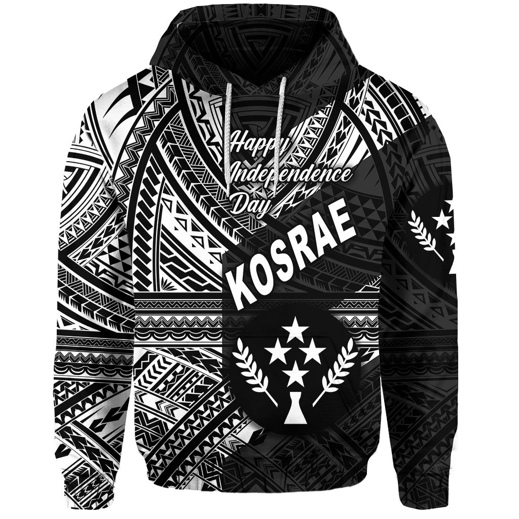 FSM Kosrae Hoodie Happy Independence Day Original Vibes Black LT8 - Polynesian Pride