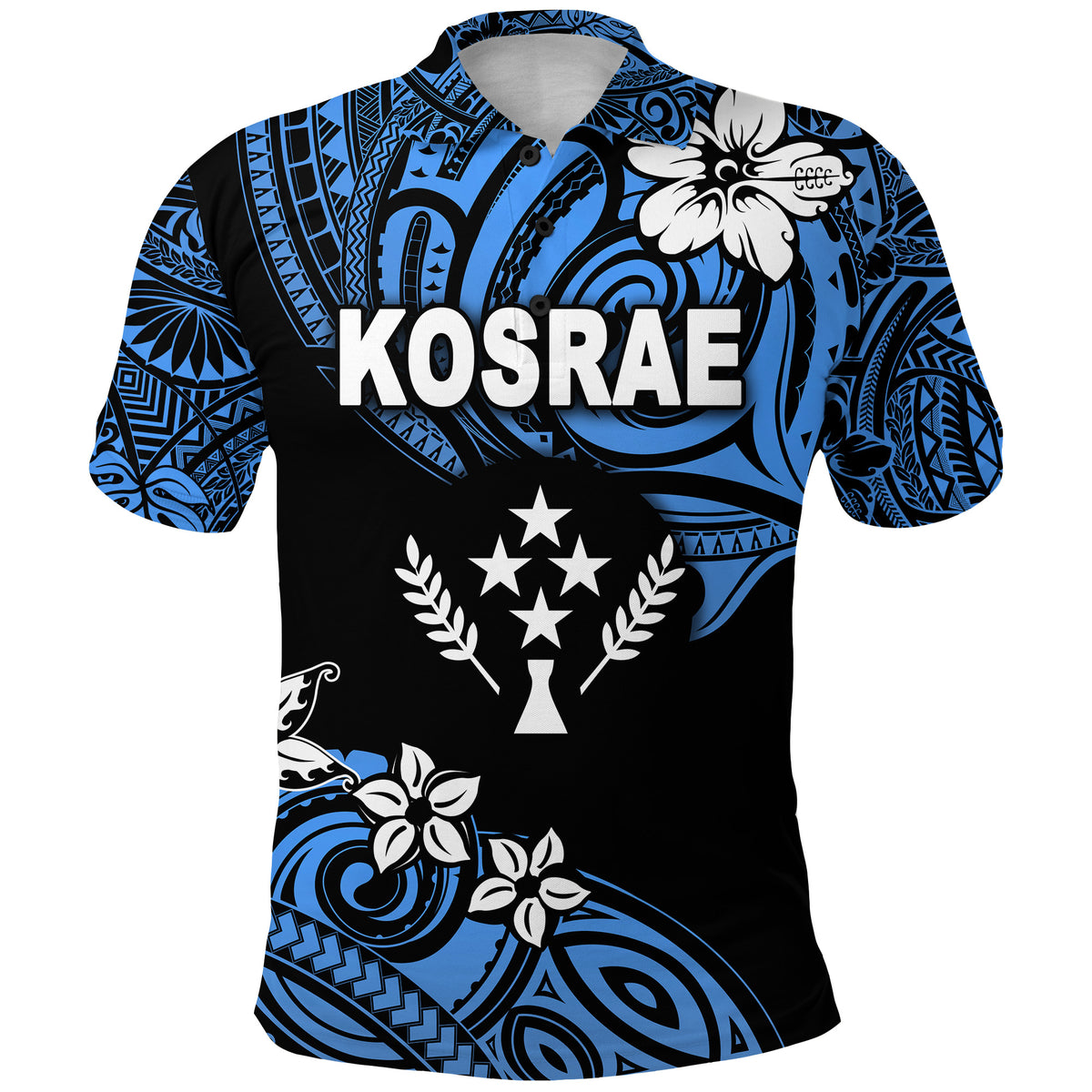 Custom FSM Kosrae Polo Shirt Unique Vibes Blue LT8 - Polynesian Pride