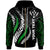 Kosrae Custom Zip Hoodie Kosrae Strong Fire Pattern Green Unisex Black - Polynesian Pride